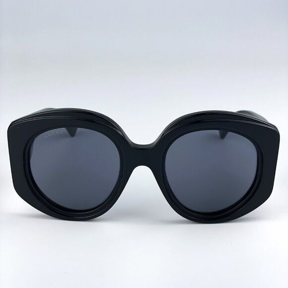 SALE! NEW Gucci GG1308S 001 Black Grey Round Women Sunglasses main image 11